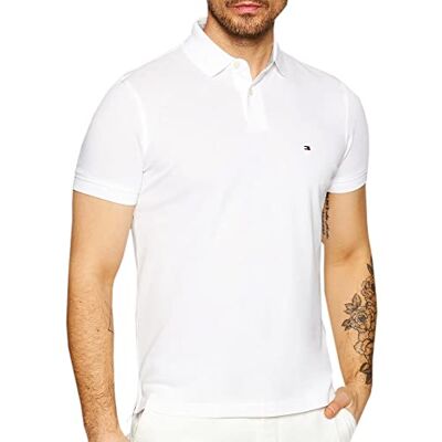 MW0MW17771 Tommy Hilfiger Mężczyźni 1985 Slim Koszulka Polo, Biały, L MW0MW17771 Tommy Hilfiger Mężczyźni 1985 Slim Koszulka Polo, Biały, L