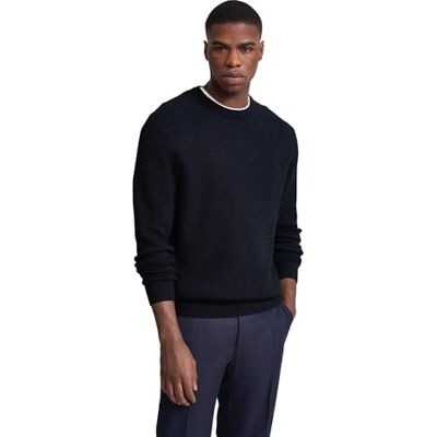 7400-65521B bugatti Męski sweter okrągły dekolt, niebieski, 3XL 7400-65521B bugatti Męski sweter okrągły dekolt, niebieski, 3XL