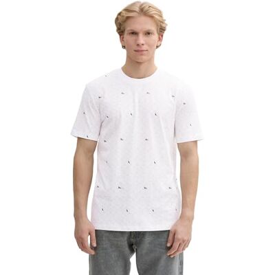 1045749 TOM TAILOR Denim T-shirt męski, 37542 biały, wielokolorowy, graficzny nadruk, L 1045749 TOM TAILOR Denim T-shirt męski, 37542 biały, wielokolorowy, graficzny nadruk, L