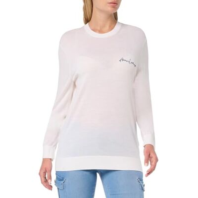 ZM1YZ Armani Exchange Męski sweter z wełny merynosów Mix Signature Logo Crewneck sweter, off-white, M ZM1YZ Armani Exchange Męski sweter z wełny merynosów Mix Signature Logo Crewneck sweter, off-white, M