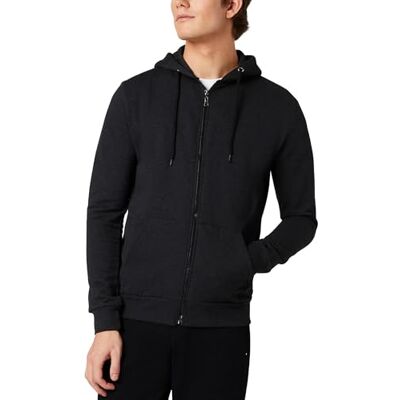 Mens Plain Zipped Hoodie-22 Fm London Mężczyźni Hyfresh Zipped Bluza z Kapturem, Ciemnoszary, XL Mens Plain Zipped Hoodie-22 Fm London Mężczyźni Hyfresh Zipped Bluza z Kapturem, Ciemnoszary, XL