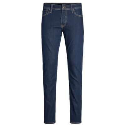 12259062 JACK & JONES Męskie dżinsy slim fit z niskim stanem guziki Fly Denim spodnie dla mężczyzn, kolor niebieski dżins, rozmiar: 28W do 36W, Niebieski drelich, 30W / 34L 12259062 JACK & JONES Męskie dżinsy slim fit z niskim stanem guziki Fly Denim spodnie dla mężczyzn, kolor niebieski dżins, rozmiar: 28W do 36W, Niebieski drelich, 30W / 34L