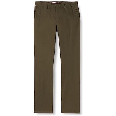 MW0MW23556 Tommy Hilfiger Męskie spodnie chinosy Denton Poplin, Zielony wojskowy, 32W / 32L MW0MW23556 Tommy Hilfiger Męskie spodnie chinosy Denton Poplin, Zielony wojskowy, 32W / 32L