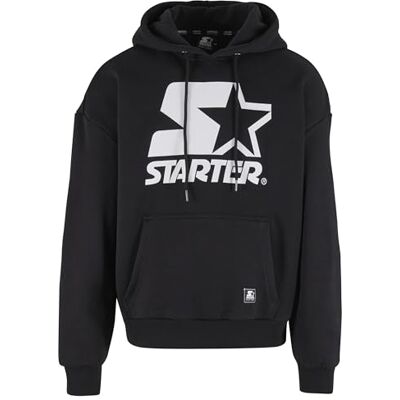 ST443 STARTER BLACK LABEL Męska bluza z kapturem Oversized Logo Hoodie, swobodna męska bluza z kapturem z logo startowym, rozmiary S XXL, czarny, S ST443 STARTER BLACK LABEL Męska bluza z kapturem Oversized Logo Hoodie, swobodna męska bluza z kapturem z logo startowym, rozmiary S XXL, czarny, S