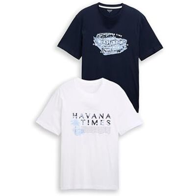 1048076 TOM TAILOR T-shirt męski, 10668 Sky Captain Blue, XS 1048076 TOM TAILOR T-shirt męski, 10668 Sky Captain Blue, XS