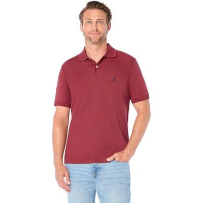 K82880-6B2-L Nautica Męska koszulka polo z krótkim rękawem o klasycznym kroju, Barolo Solid, L K82880-6B2-L Nautica Męska koszulka polo z krótkim rękawem o klasycznym kroju, Barolo Solid, L
