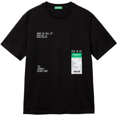 3BL0U10AF United Colors of Benetton t-shert, czarne, XS 3BL0U10AF United Colors of Benetton t-shert, czarne, XS