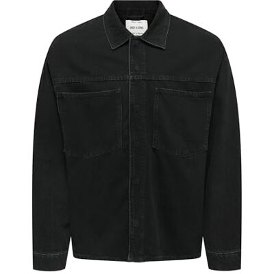 22034613-4800241 ONLY & SONS Męska kurtka Onsemil Box Azg DNM, Washed Black, xx_l, Washed Black, XXL 22034613-4800241 ONLY & SONS Męska kurtka Onsemil Box Azg DNM, Washed Black, xx_l, Washed Black, XXL