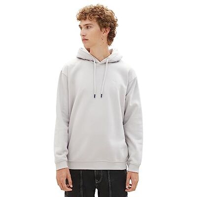 1039425 TOM TAILOR Denim Męska bluza z kapturem basic z wyszywanym logo, 11754-Light Dove Grey, XL 1039425 TOM TAILOR Denim Męska bluza z kapturem basic z wyszywanym logo, 11754-Light Dove Grey, XL