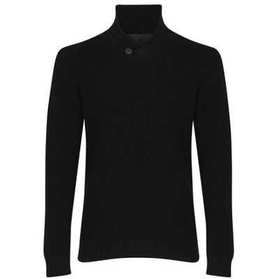 703023-70155 Black Blend Sweter męski 703023, jednokolorowy, czarny (70155 Black), L 703023-70155 Black Blend Sweter męski 703023, jednokolorowy, czarny (70155 Black), L