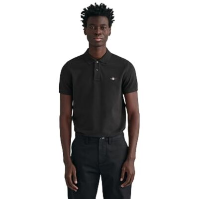 2220 GANT Męska koszulka polo Slim Shield Ss Pique, czarny, XL 2220 GANT Męska koszulka polo Slim Shield Ss Pique, czarny, XL