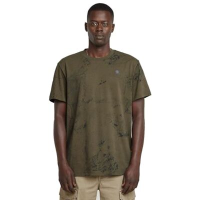 D25973 G-STAR RAW Wash Ao R T t-shirt męski, Wielokolorowy (Shadow Olive Concrete -c338-h343), S D25973 G-STAR RAW Wash Ao R T t-shirt męski, Wielokolorowy (Shadow Olive Concrete -c338-h343), S