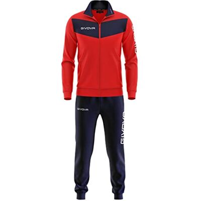 TR018 Givova męski dres treningowy Visa, wielokolorowy (czerwony/niebieski), 3XL TR018 Givova męski dres treningowy Visa, wielokolorowy (czerwony/niebieski), 3XL