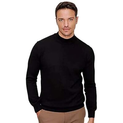 TRMRVN100138 Bonamaison Men's sweter męski, czarny, S TRMRVN100138 Bonamaison Men's sweter męski, czarny, S