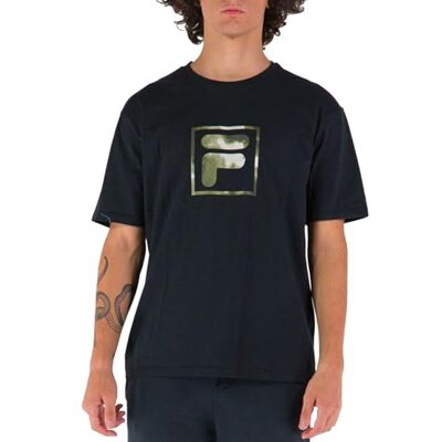 FAM0181 FILA Męska koszulka Brindisi Dropped Shoulder Tee T-Shirt, Moonless Night, L FAM0181 FILA Męska koszulka Brindisi Dropped Shoulder Tee T-Shirt, Moonless Night, L
