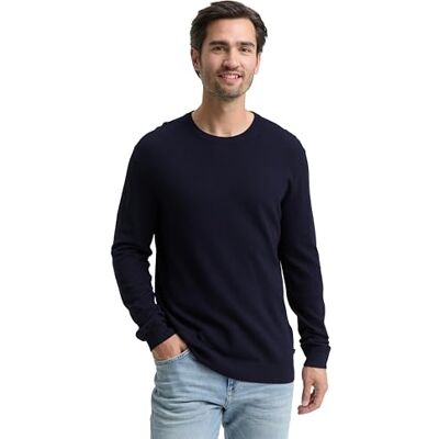 1048015 TOM TAILOR Sweter męski, 13160 – Knitted Navy Melange, 3XL 1048015 TOM TAILOR Sweter męski, 13160 – Knitted Navy Melange, 3XL