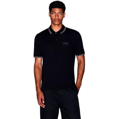 XM001349AF16246UC001 Armani Exchange Męska koszulka polo z krótkim rękawem z logo ThreeButton Collar, czarny, XL XM001349AF16246UC001 Armani Exchange Męska koszulka polo z krótkim rękawem z logo ThreeButton Collar, czarny, XL
