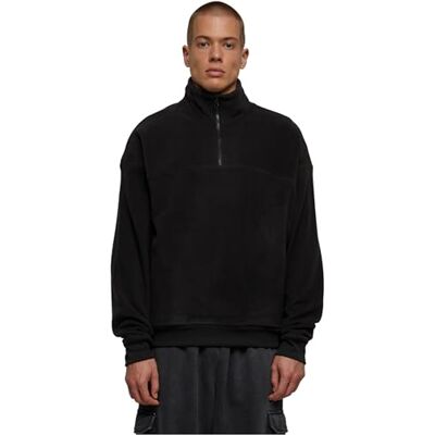 TB5932 Urban Classics Męska bluza Basic Polar Troyer, czarny, XL TB5932 Urban Classics Męska bluza Basic Polar Troyer, czarny, XL
