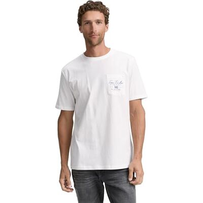 1046734 TOM TAILOR T-shirt męski, 10332 – Off White, XS 1046734 TOM TAILOR T-shirt męski, 10332 – Off White, XS