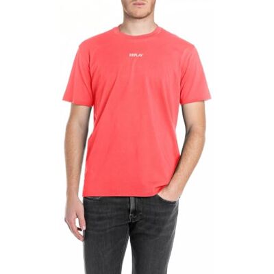 M3098 .000.2660 Replay Basics T-shirt męski Crew Neck z bawełny, 556 Poppy Red, XS M3098 .000.2660 Replay Basics T-shirt męski Crew Neck z bawełny, 556 Poppy Red, XS