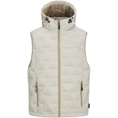 12260479 Jack&JONES Męska kamizelka z kapturem, JCOSONIC Moonbeam, S, Moonbeam, S 12260479 Jack&JONES Męska kamizelka z kapturem, JCOSONIC Moonbeam, S, Moonbeam, S