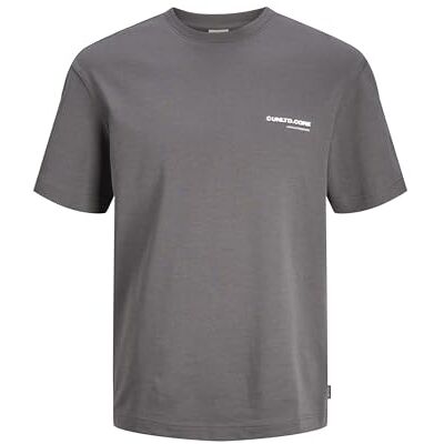 12260003 JACK & JONES Męski T-shirt z nadrukiem, okrągły dekolt, Pavement, L 12260003 JACK & JONES Męski T-shirt z nadrukiem, okrągły dekolt, Pavement, L