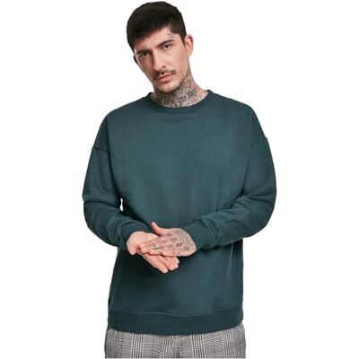 TB1591 Urban Classics Męska bluza Sweat Crewneck, sweter z szerokimi ściągaczami dla mężczyzn w wielu kolorach, rozmiary XS-5XL, zielony (Bottle Green 02245), M duże rozmiary TB1591 Urban Classics Męska bluza Sweat Crewneck, sweter z szerokimi ściągaczami dla mężczyzn w wielu kolorach, rozmiary XS-5XL, zielony (Bottle Green 02245), M duże rozmiary
