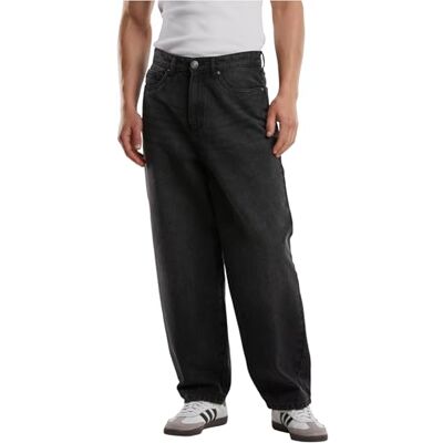 TB6746-00709 Urban Classics Męskie spodnie dżinsowe Tapered Heavy Ounce Baggy Jeans, luźne męskie dżinsy Baggy z wysoką talią, długość 7/8, Black washed, 30 TB6746-00709 Urban Classics Męskie spodnie dżinsowe Tapered Heavy Ounce Baggy Jeans, luźne męskie dżinsy Baggy z wysoką talią, długość 7/8, Black washed, 30