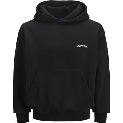 12274439-4717479 JACK & JONES Bluza męska Jorislington Back Sweat Hood Sn, czarny, XS 12274439-4717479 JACK & JONES Bluza męska Jorislington Back Sweat Hood Sn, czarny, XS