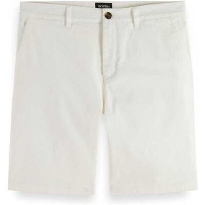 179182 Scotch & Soda Męskie szorty Core-Stuart-Cotton-Blend Twill, Off White 0001., 32W 179182 Scotch & Soda Męskie szorty Core-Stuart-Cotton-Blend Twill, Off White 0001., 32W