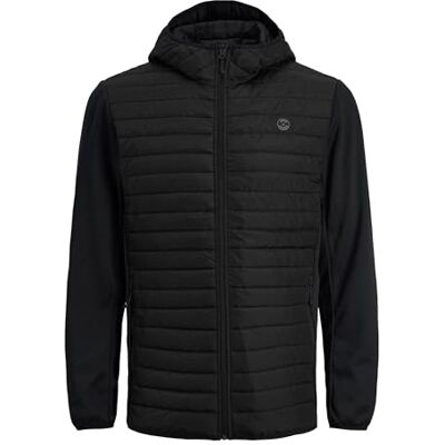 12236356 JACK & JONES PLUS Męska kurtka zimowa buforowa JJETOBY Collar PLS, czarna, 3XL, czarny 12236356 JACK & JONES PLUS Męska kurtka zimowa buforowa JJETOBY Collar PLS, czarna, 3XL, czarny