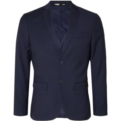 16092418 SELETED HOMME Męska marynarka Slhslim-Cedric Structure BLZ Noos, granatowy blezer, 52 16092418 SELETED HOMME Męska marynarka Slhslim-Cedric Structure BLZ Noos, granatowy blezer, 52
