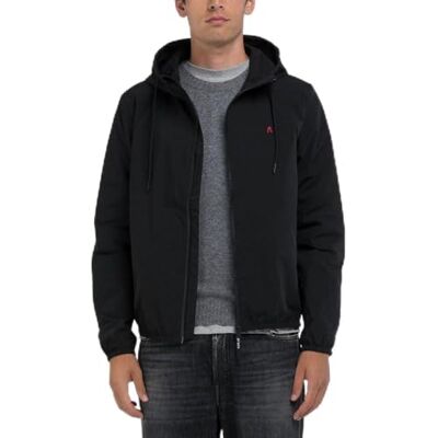 M8338R.000.84876 Replay Męska kurtka z kapturem, 098 BLACK, XL M8338R.000.84876 Replay Męska kurtka z kapturem, 098 BLACK, XL