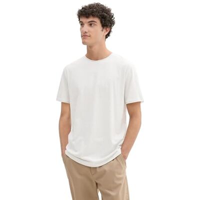 1043492 TOM TAILOR Denim T-shirt męski, 37062 White Light Grey, XS 1043492 TOM TAILOR Denim T-shirt męski, 37062 White Light Grey, XS