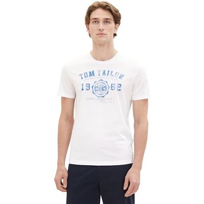 1039868 TOM TAILOR T-shirt męski, 20000 – biały, XXL 1039868 TOM TAILOR T-shirt męski, 20000 – biały, XXL