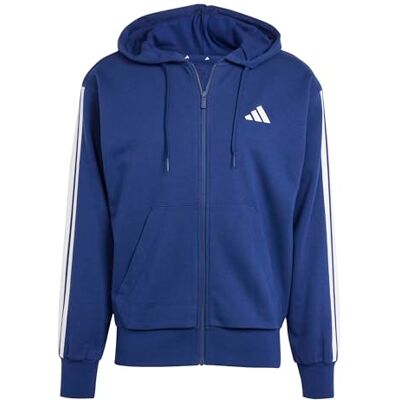 JE6341 adidas Mężczyźni ESSENTIAL THREE STRIPES FRENCH TERRY FULLZIP HOODIE, Dark Blue/White, XXL JE6341 adidas Mężczyźni ESSENTIAL THREE STRIPES FRENCH TERRY FULLZIP HOODIE, Dark Blue/White, XXL