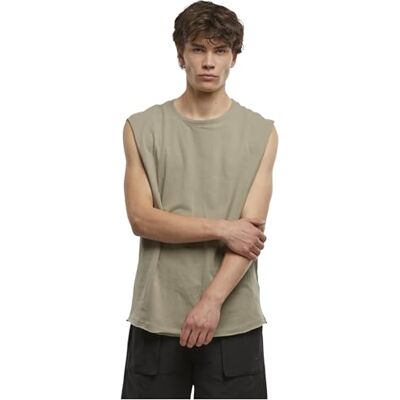 TB1562-18328-0039 Urban Classics Męski T-shirt Open Edge bez rękawów dla mężczyzn, okrągły dekolt, bawełna, dostępny w wielu kolorach, rozmiary XS-5XL, Paleolive, 4XL TB1562-18328-0039 Urban Classics Męski T-shirt Open Edge bez rękawów dla mężczyzn, okrągły dekolt, bawełna, dostępny w wielu kolorach, rozmiary XS-5XL, Paleolive, 4XL