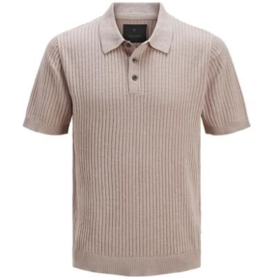 12271457-4706160 JACK & JONES Jprblakian Knit Structure Polo Ss męska koszulka polo, Adobe Rose, XL 12271457-4706160 JACK & JONES Jprblakian Knit Structure Polo Ss męska koszulka polo, Adobe Rose, XL