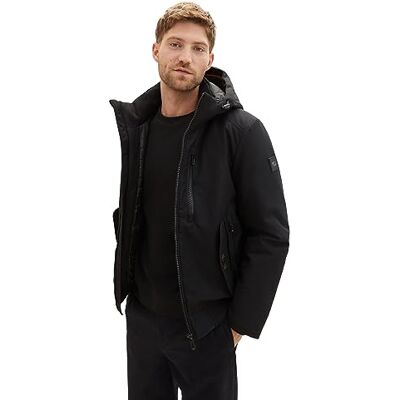 1037343 TOM TAILOR Męska kurtka zimowa Blouson z odpinanym kapturem, 29999-czarny, XL 1037343 TOM TAILOR Męska kurtka zimowa Blouson z odpinanym kapturem, 29999-czarny, XL