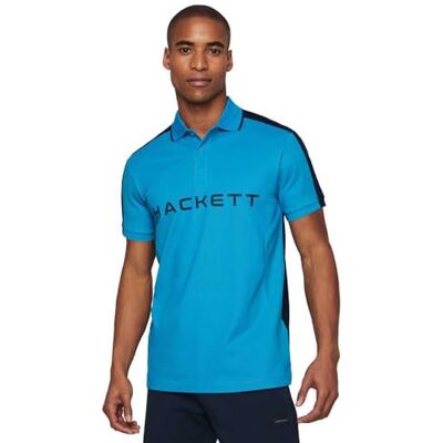 HM563270 Hackett London Męska koszulka polo ze sztucznego zamszu, dzianinowa, zapinana na zamek, niebieska (Hypa Blue), 3XL, Niebieski (Hypa Blue), 3XL HM563270 Hackett London Męska koszulka polo ze sztucznego zamszu, dzianinowa, zapinana na zamek, niebieska (Hypa Blue), 3XL, Niebieski (Hypa Blue), 3XL