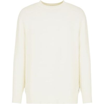 3DZM6FZMQ7Z1116 Armani Exchange Męski okrągły dekolt, mankiety, sweter, biały, XS, Off White, XS 3DZM6FZMQ7Z1116 Armani Exchange Męski okrągły dekolt, mankiety, sweter, biały, XS, Off White, XS