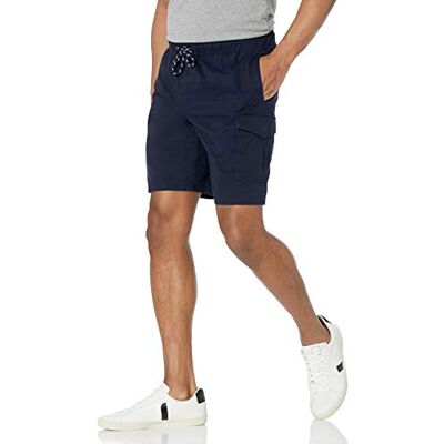 AEM20001SP21-BleNY-Small Amazon Essentials Men's Spodenki cargo 23 cm z elastyczną talią, Granatowy, S AEM20001SP21-BleNY-Small Amazon Essentials Men's Spodenki cargo 23 cm z elastyczną talią, Granatowy, S