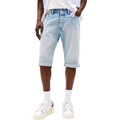 DM0DM217211ABNI30 Tommy Jeans Męskie spodenki dżinsowe Ryan Tapered Fit, Denim (Denim Light), 30W DM0DM217211ABNI30 Tommy Jeans Męskie spodenki dżinsowe Ryan Tapered Fit, Denim (Denim Light), 30W