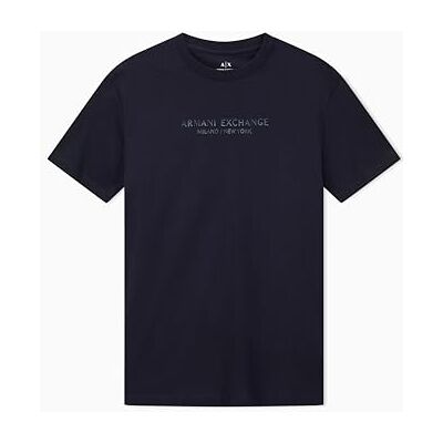 AF10361 Armani Exchange Men's Short Sleeve Front Milano-New York Logo Lettering T-Shirt, Blue, XL, granatowy (Deep Navy), XL AF10361 Armani Exchange Men's Short Sleeve Front Milano-New York Logo Lettering T-Shirt, Blue, XL, granatowy (Deep Navy), XL