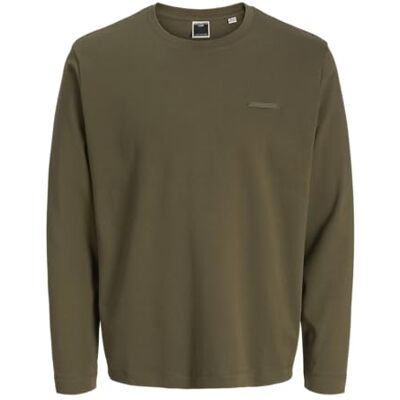12282697-4823941 JACK & JONES Jcofusion Interlock Tee Ls Crew Neck, liść winogrona, S 12282697-4823941 JACK & JONES Jcofusion Interlock Tee Ls Crew Neck, liść winogrona, S