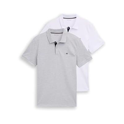 1044879 TOM TAILOR Męska koszulka polo, 15398 – Light Stone Grey Melange, M 1044879 TOM TAILOR Męska koszulka polo, 15398 – Light Stone Grey Melange, M