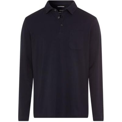21-4337_70425700 Brax Męski styl Pirlo długi rękaw Polo Cotton Mix sweter, granatowy, M 21-4337_70425700 Brax Męski styl Pirlo długi rękaw Polo Cotton Mix sweter, granatowy, M