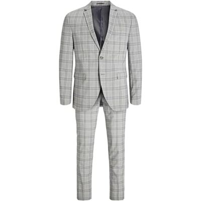 12183530 JACK & JONES Jprfranco Check Suit Sn garnitur męski, Griffin/Checks: super slim fit, 52 12183530 JACK & JONES Jprfranco Check Suit Sn garnitur męski, Griffin/Checks: super slim fit, 52