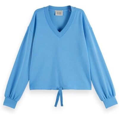 U9E00659T Scotch & Soda V-Neck Modal bluza, Aqua Blue 423, XL U9E00659T Scotch & Soda V-Neck Modal bluza, Aqua Blue 423, XL