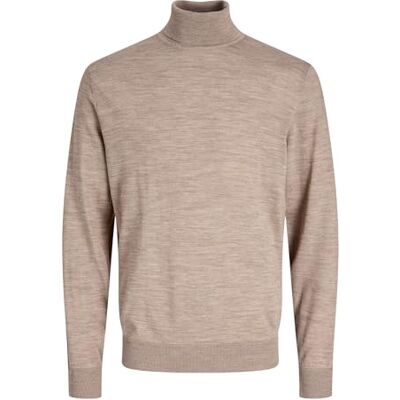 12216829-4817712 JACK & JONES Jprccmerino Knit Roll Neck Sn, Greige, XL 12216829-4817712 JACK & JONES Jprccmerino Knit Roll Neck Sn, Greige, XL